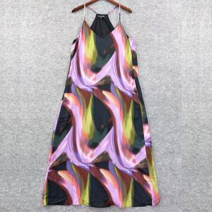 Nicole Miller Multicolor Abstract Maxi Dress - Black, Pink, Green